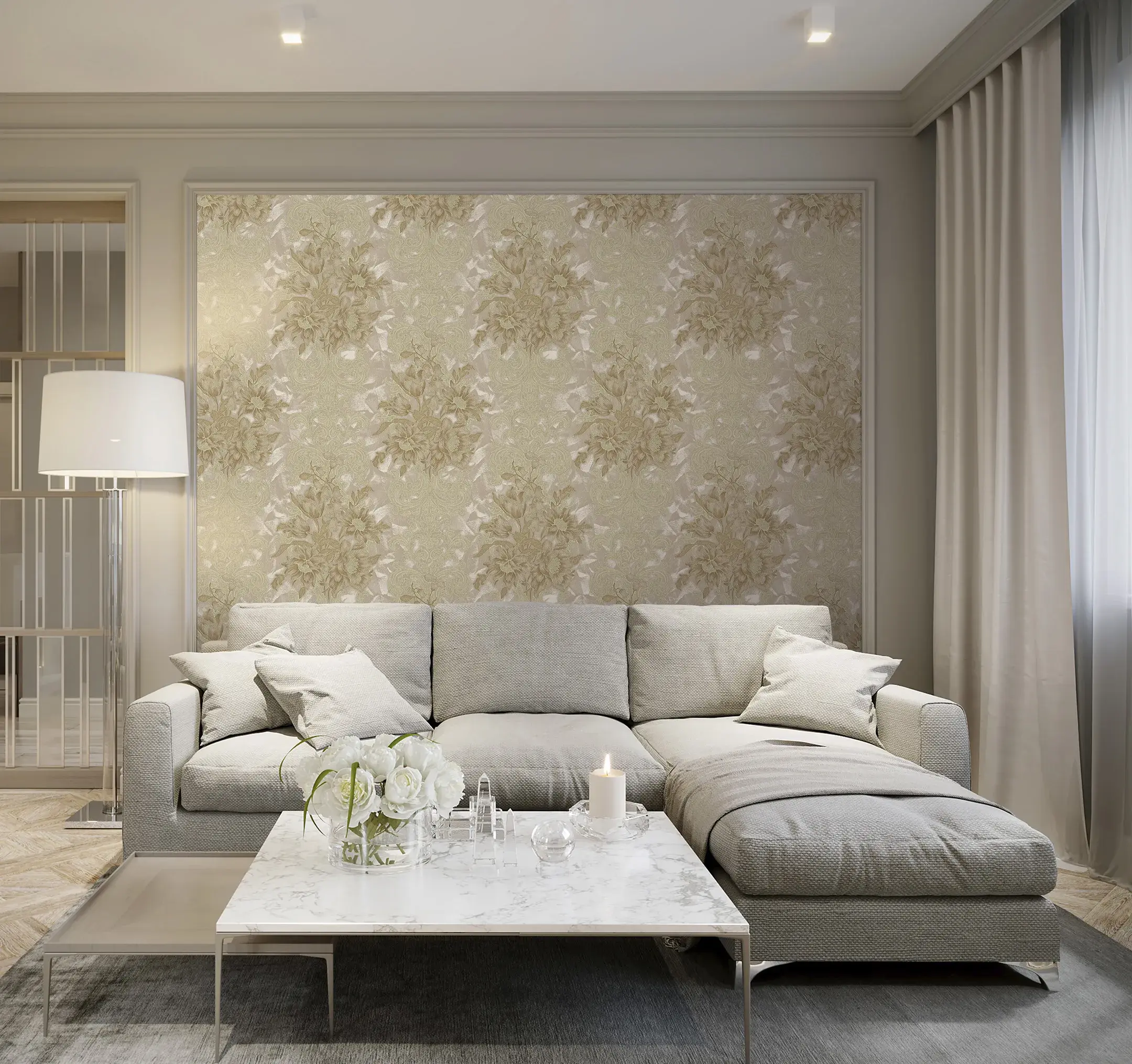 Beige Embossed Wallpaper – Glitter Sparkling (7805-3) Beige Embossed Wallpaper – Glitter Sparkling (7805-3)
